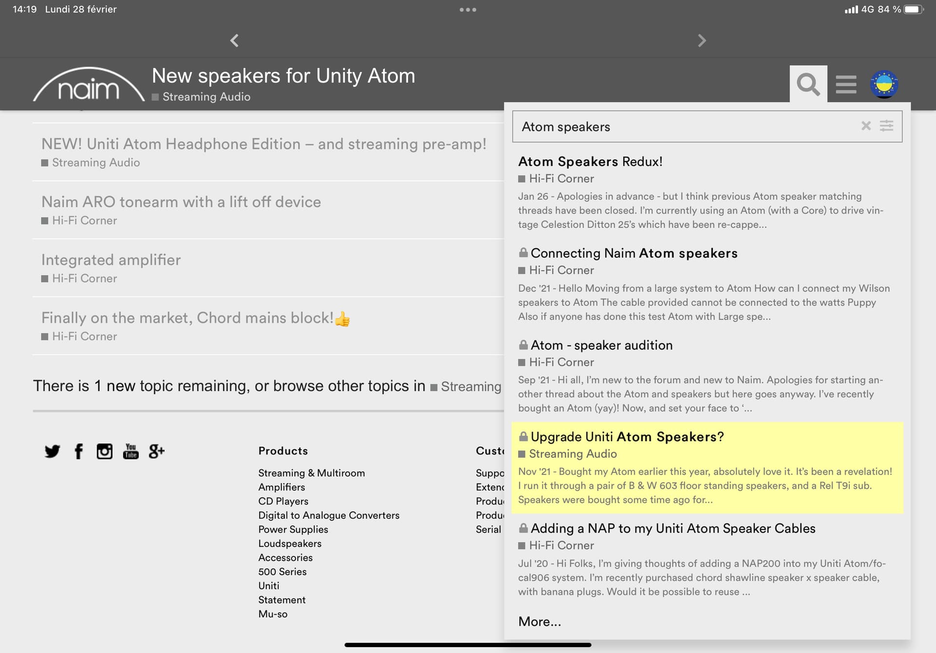 New speakers for Unity Atom - Streaming Audio - Naim Audio - Community